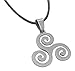 Produktbild CUIR Dor Halskette, Anhänger Symbol Triskel Spiralbindung, Triskele + Kordel