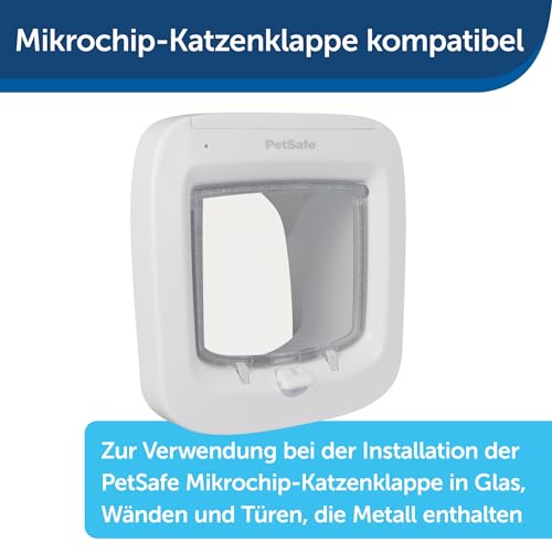 PetSafe - Installationsrahmen für Microchip & Manuell Verriegelnde Katzenklappe - Vielseitig, Energieeffizient, Einfache Installation - Weiß