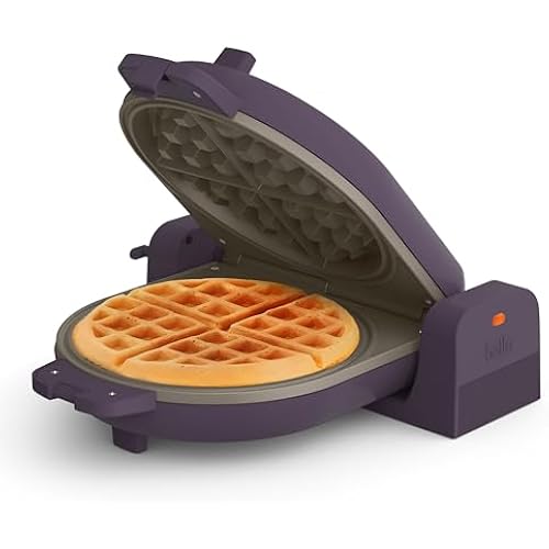 bella Fits-Anywhere Flip-n-Store Non-Toxic Belgian Waffle Maker, Plum