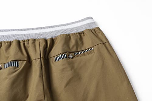 Image of Tansozer Men's Shorts Casual Classic Fit Drawstring Summer Beach Shorts with Elastic Waist and Pockets