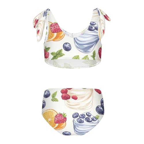 Berry Yogurt Orange Strawberry Blueberry Girls Tankini Swimsuit Kids Bikini Sets 2 Pcs Bathing Suit 3T2