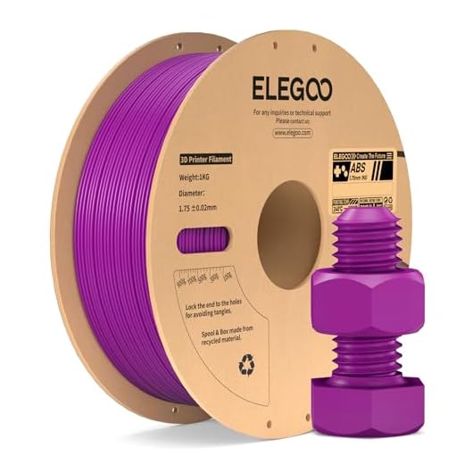 ELEGOO ABS Filament 1.75mm Purple 1KG, Heat Resistant 3D Printer Filament High Toughness & Impact Resistance, 1kg spooll(2.2lbs) Fits for Most FDM Printer