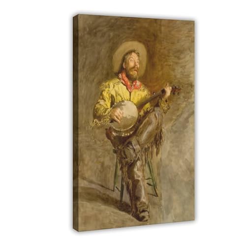 Impression sur toile WCYB The Singing Cowboy de Thomas Eakins tableau western pour salon