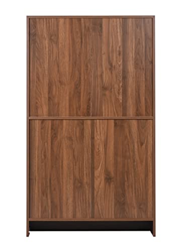 Image of DeckUp Muvo 4-Shelf Engineered Wood Book Shelf and Display Unit (Walnut, Matte Finish)