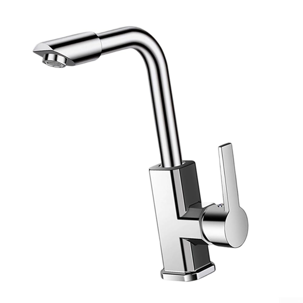 Mitigeur de salle de bain avec douchette extractible 4 jets pour lavabo et évier argenté