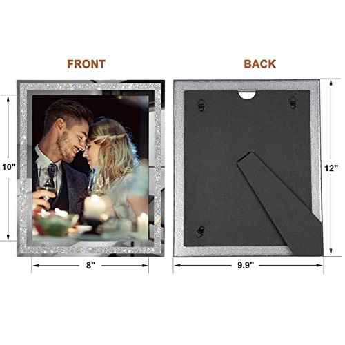 Iziddo 8X10 Picture Frames Set Of 4, Glitter Photo Frame For Tabletop, Sliver Gifts Glass Picture Frame, Horizontally Or Vertically #TOP5