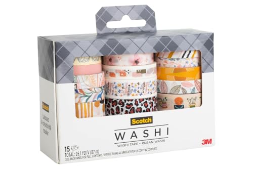 Image of Scotch Washi Tape, Solid Earth Design, 8 Rolls, Great for Bullet Journaling, Scrapbooking and DIY Decor (C1017-8-SOL3)