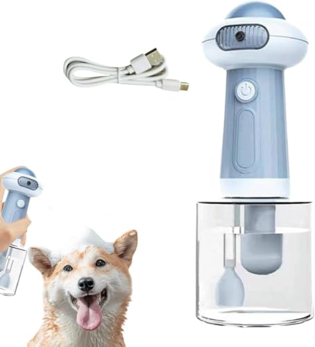 uuClub【2025最新】犬 シャンプー 泡立て器 ペット用ソープディスペンサー IPX7防水 自動発泡 Type-C充電式 低騒音 シャンプー節約で効率的なクニング 犬猫兼用 風呂用品 ペット用洗浄器具