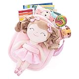 Picture of Gloveleya Toddler Girls Backpack for Kids with Soft Toys Plush Curly Ballerina Doll Pink 9 Inches