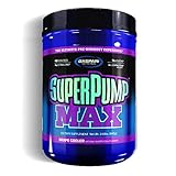 Gaspari Nutrition Super Pump Max, Pre Workout Supplement 40 Servings, Non-Habit-Forming, Sustained Energy & Nitric Oxide Booster Supports Muscle Growth, Recovery & Replenishes Electrolytes, Grape