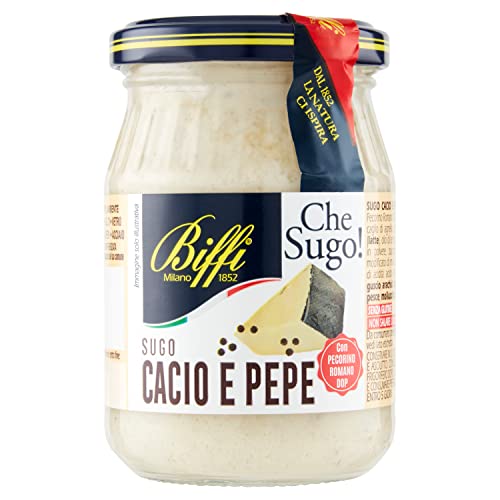 Senza glutine Biffi - Sugo Cacio e Pepe con Pecorino Romano DOP Biffi - Multipack - 3 vasetti da 190 g