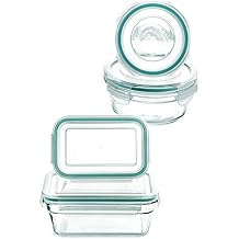 New Snaplock Lid Tempered Glasslock Storage Containers 8pc contains 4 container & 4 Lid setMicrowave & Oven Safe