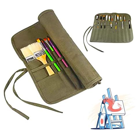 Estuche para Pinceles de Pintura,Soporte para Pinceles de Pintura, con 22 ranuras para pinceles de artista, para acuarela, pinceles y bolígrafos para Acuarela, Pintura al óleo Cover
