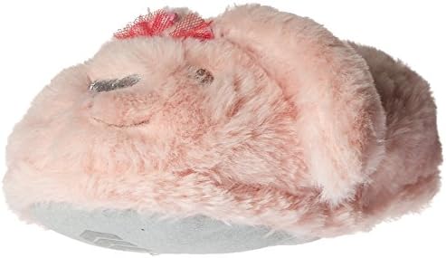 Trimfit Kids Girls Light-Up Eyes Bunny Slippers Moccasin