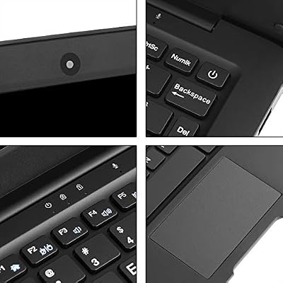 Windows 10 Computer Laptop Mini 10 Inch 32GB Ultra Thin and Light Netbook Quad Core CPU PC HDMI WiFi USB YouTube (Black)