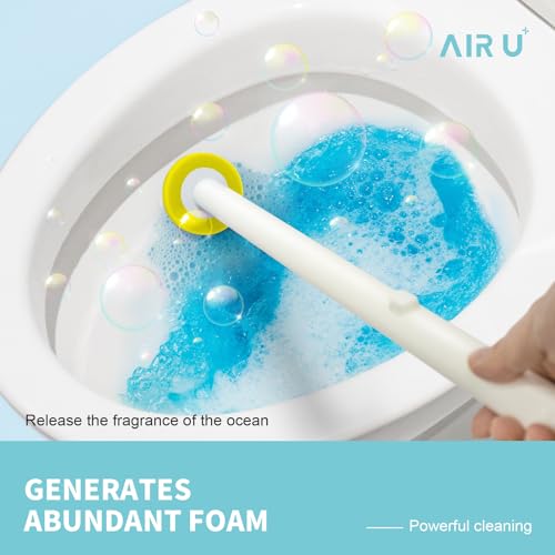 Image of 48 Count Disposable Toilet Brush Heads, Toilet Bowl Wand Refills for Toilet and Bathroom Cleaning, Yellow Lemon Fragrance, Not Suitable for Electric Toilet Brushes