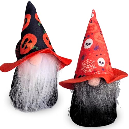 NARAMAKI 2 gnomos de Halloween decorativos 15 cm – Par de gnomos Hallowwen sin rostro – Decoración para Halloween