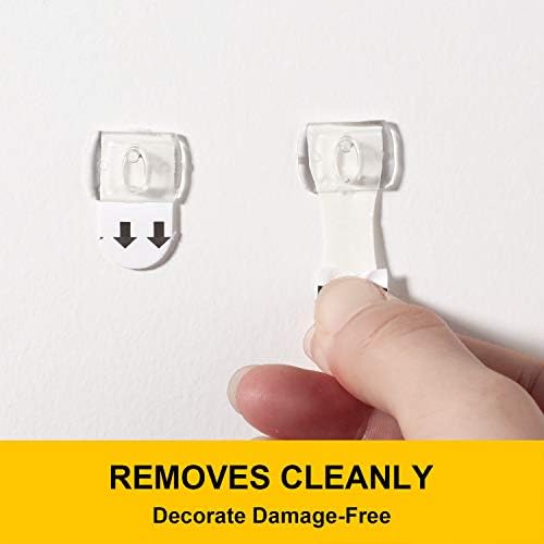 Blulu 100 Pieces Mini Outdoor Cable Clips Light Clips Self Adhesive Hooks Decoration Clips for Christmas and Fairy Light (Clear)