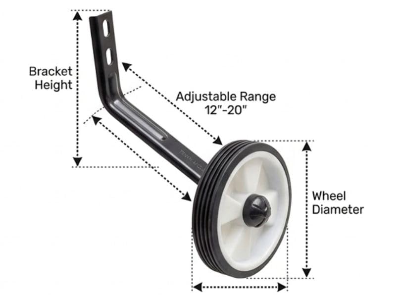 Image of Wheels for Bicycle 16T 18T 20T Adjustable Size - Durable Training Support Wheels for Kids Cycles | Sturdy Metal Bracket with Smooth Ride