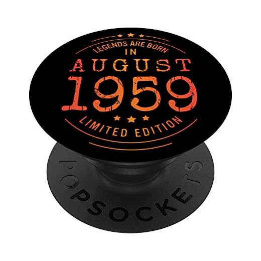 Cumpleaños Agosto 1959 Edición Limitada Regalo Usado Vintage PopSockets PopGrip Intercambiable