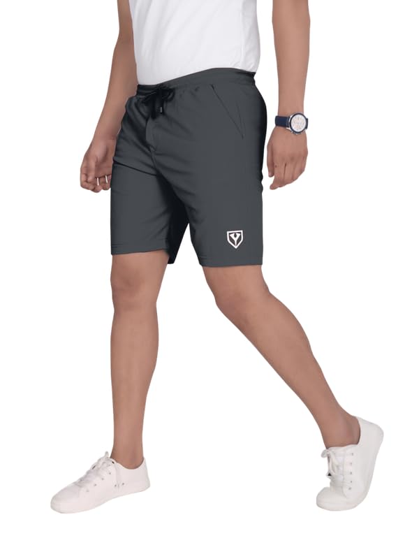 Men's Blend Shorts with Stylish Design, Modern, Comfortable & Versatile Active Sports Wear (Steel Grey-M)-picture-35