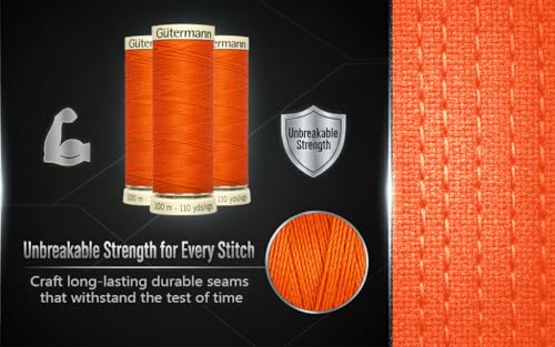 2X 100m Gutermann Sew-All Polyester Thread for Hand or Machine Sewing, Orange 0351 – Bundled by GetInStyle Shop - Image 2