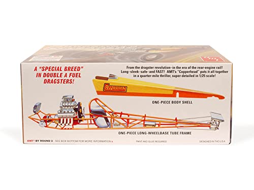 Kit de Modelo AMT Skill 2 Dragster Copperhead de Combustible Doble Motor Trasero 1934 Escala 1:25 miniatura 3