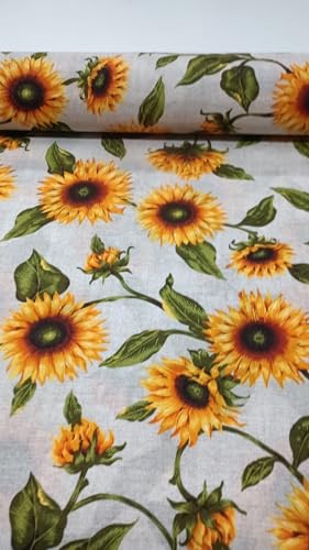 Loneta Estampada Girasoles. Ancho 2.80 metros.