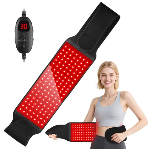 Red Light Therapy for Body, 140 leds Infrared Light Therapy for Shoulder Waist Muscle, Upgraded 3 in 1 Led Beads, 660nm Red Light & 850nm Near Infrared Light Therapy Belt