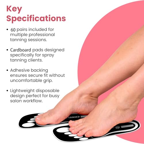Disposable 60Pairs Spray Tanning Feet Pads Protectors for Self Tan Hygienic & Comfortable Feet for Spray Tanning - Covers for Spray Tan Tent(Black) - Thumbnail 5