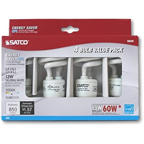 Satco S6238 Mini Spiral CFL Bulbs Cover