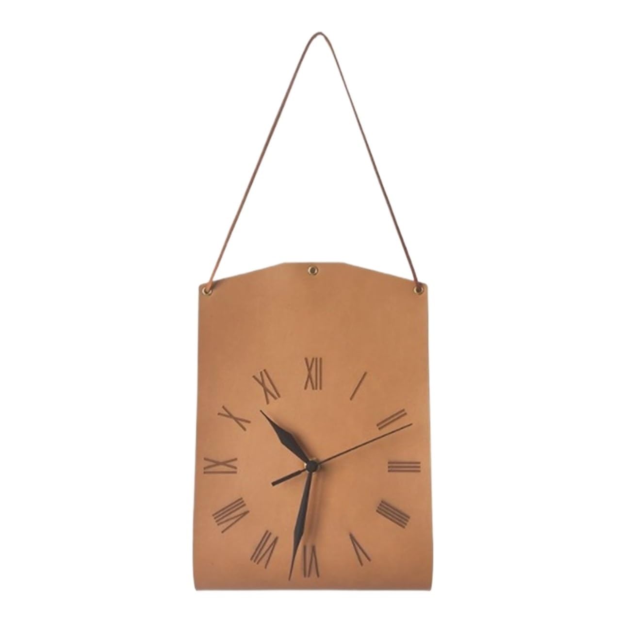 AZHKJKZH Wall Mounted Clock Bag-Shaped Creative Wall Clock Modern Art Silent Leather Personality Ornament For Living Room(K,20 * 46.5cm)