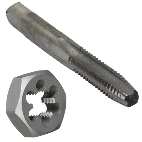 Image of Drill America m10 X 1.25 Tap and Die Kit, HSS Plug Tap and Carbon Hex Die, POUT Series