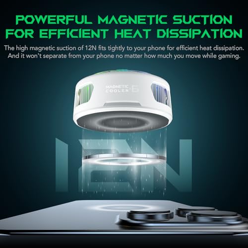 Black Shark FunCooler 6 Magnetic Phone Cooler do gier, przenośny wentylator chłodzący do telefonu komórkowego z oświetleniem RGB, wentylator chłodzący do telefonów komórkowych iPhone, seria