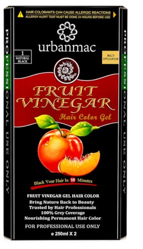 Image of Fruit Vinegar Gel Hair Color Natural Hair Color Dye for Black Hair Dye (BLACK, 250ml X 2)