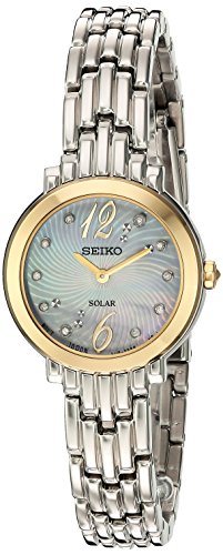 Seiko SUP354 Tressia Solar Stainless Steel Mother of Pearl Dial Women's Watch