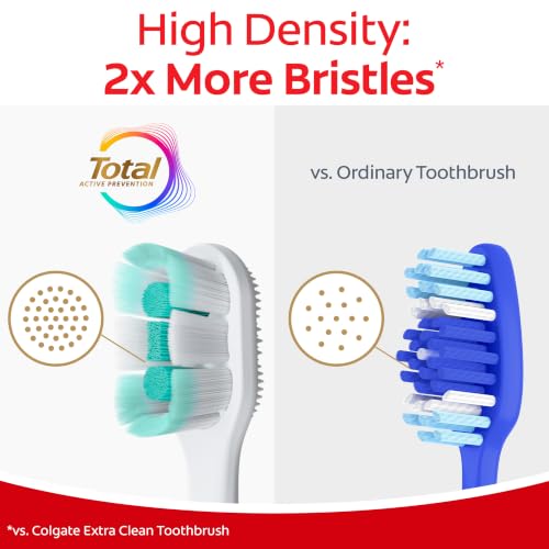 Colgate Total Foaming Clean Medium Toothbrush, White, 2 Pack - image 4