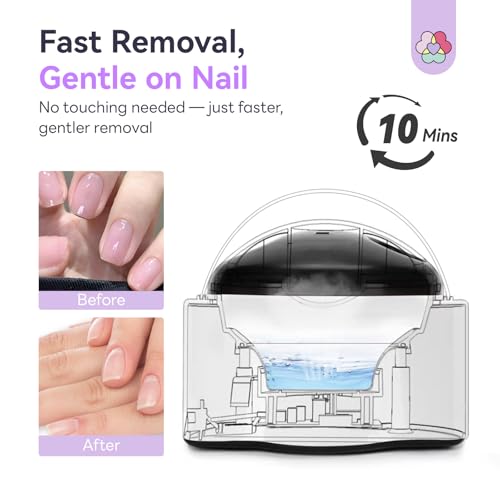 Image of Saviland Essentials Nail Polish Remover Machine: Nail Soaking Bowl & Acetone Nail Polish Remover Gel Nail Remover Machine with Nail Soak off Bowl Soaker Tech Acrylic Nail Remover Steam Salon Home DIY