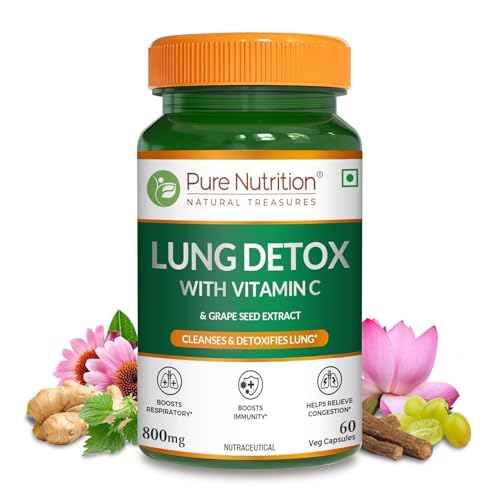 Image of Pure Nutrition Lungs Detox for Smokers | Lung Detox Supplement Combo Pack - Lung Detox Effervescent Tablets 20 (Lemon Flavors) + Lung Detox Tablets 60 Capsules With NAC, Vitamin C & Grape Seed Extract | Supports Respiratory Health, Immunity & Lungs Cleaner