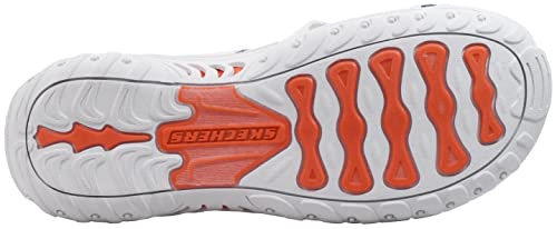 Skechers Skechers Women's Reggae-Mad Swag-Toe Thong Woven Sandal, White Multi, 8.5 M US