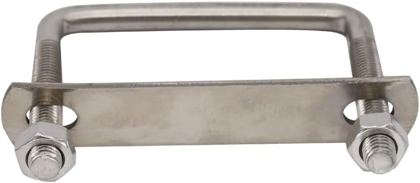 Generic M8 OD 50mm 60mm 80mm 100mm 140mm to 200mm Length 304 Stainless Steel Pipe Tube Clamp Clip Frame Plate Square Right Angle U Bolt - (Thread Diameter: 1Piece M8, Length: M8x80x200)