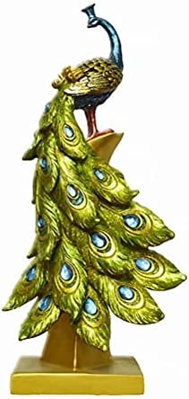 Luganiso Peacock Figurine Resin Crafts Decorative Peacock Statue Collectible Sculpture for Wedding Home Ornament Table Decor