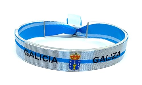 Movilear Pulsera Cierre Metalico Ajustable Unisex Hombre y Mujer Regulable Bandera Galicia Gallega Galiza