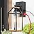 Dusk to Dawn Photocell Sensor Outdoor Porch Light with GFCI Outlet,Anti-Rust Waterproof Industrial Outdoor Lantern, Brown Exterior Work Lights Rustic Wall Light