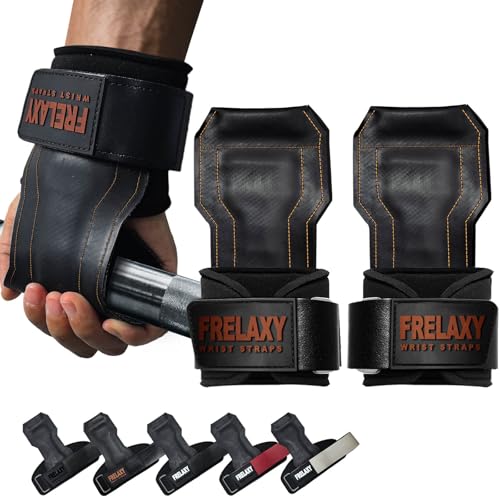 Frelaxy Lifting Wrist Straps, Rubber Weight Lifting Grips for Deadlifts