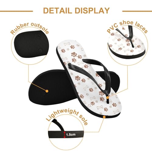 Dog Paw Prints Bones Flip Flop Beach Summer Casual Sandal for Women & Men Shower Shoes 208618152