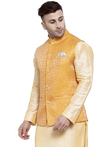 Image of Badoliya & Sons Men's Brocade Zari Nehru Jacket /Waist Coat