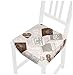 Rosa170 Coussin de chaise en coton souple universel avec ailettes de fixation pour cuisine lavable
