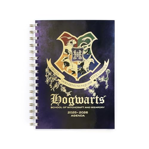 ConQuest Journals Harry Potter 2025-2026 Hogwarts Academic Agenda, July - June, 8.5'' x 6.5'', Spiral-Bound, Weekly/Monthly Calendar Planner Pages, Sticker Sheets, School Supplies, Officially Licensed