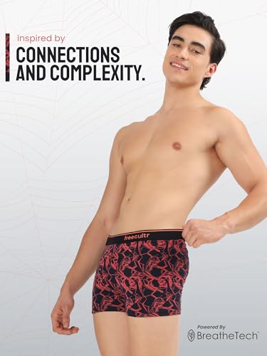 Image of Freecultr Men's Tipline Cotton Trunk Stretch Printed Trunks with Stylish Waistband | Breathable Innerwear for All-Day Comfort